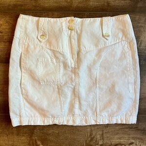 90s theory white cargo mini skirt
